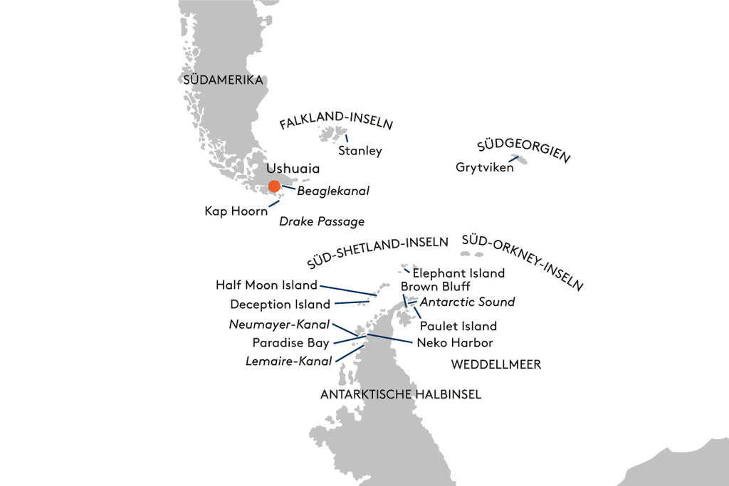Expedition Antarktis - Groe Expeditionsroute intensiv mit Kap Hoorn